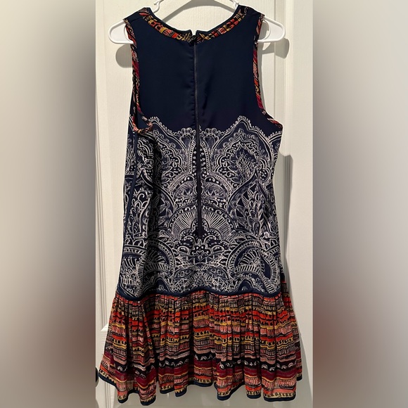 Sam Edelman Sleeveless Flowy Textured Boho Flounced A-line Dress - Picture 5 of 6